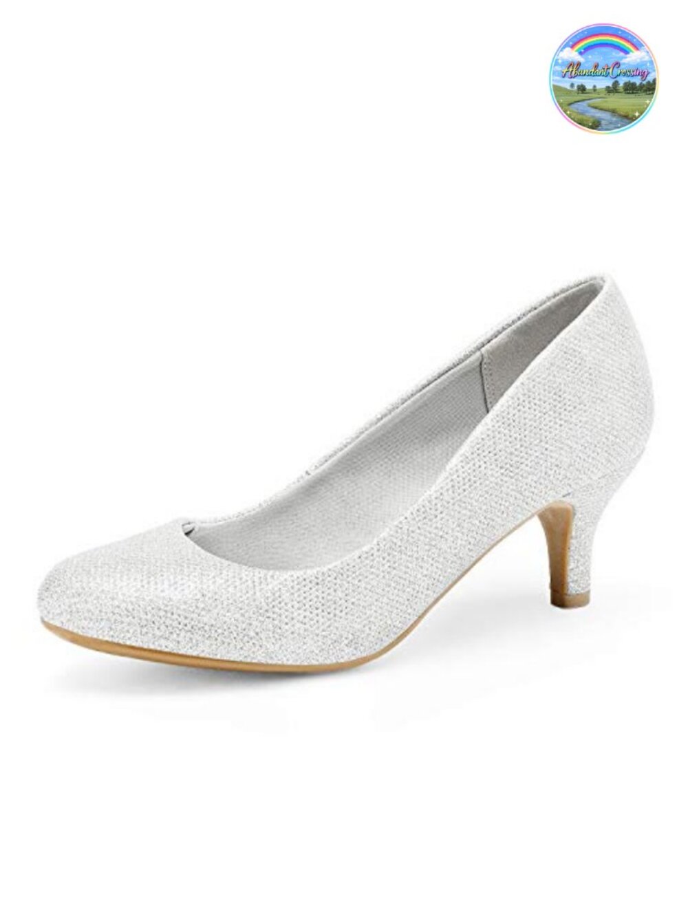 Women's Kitten Heel Pumps Round Toe Slip-On Comfortable Heels 2.5 Inch